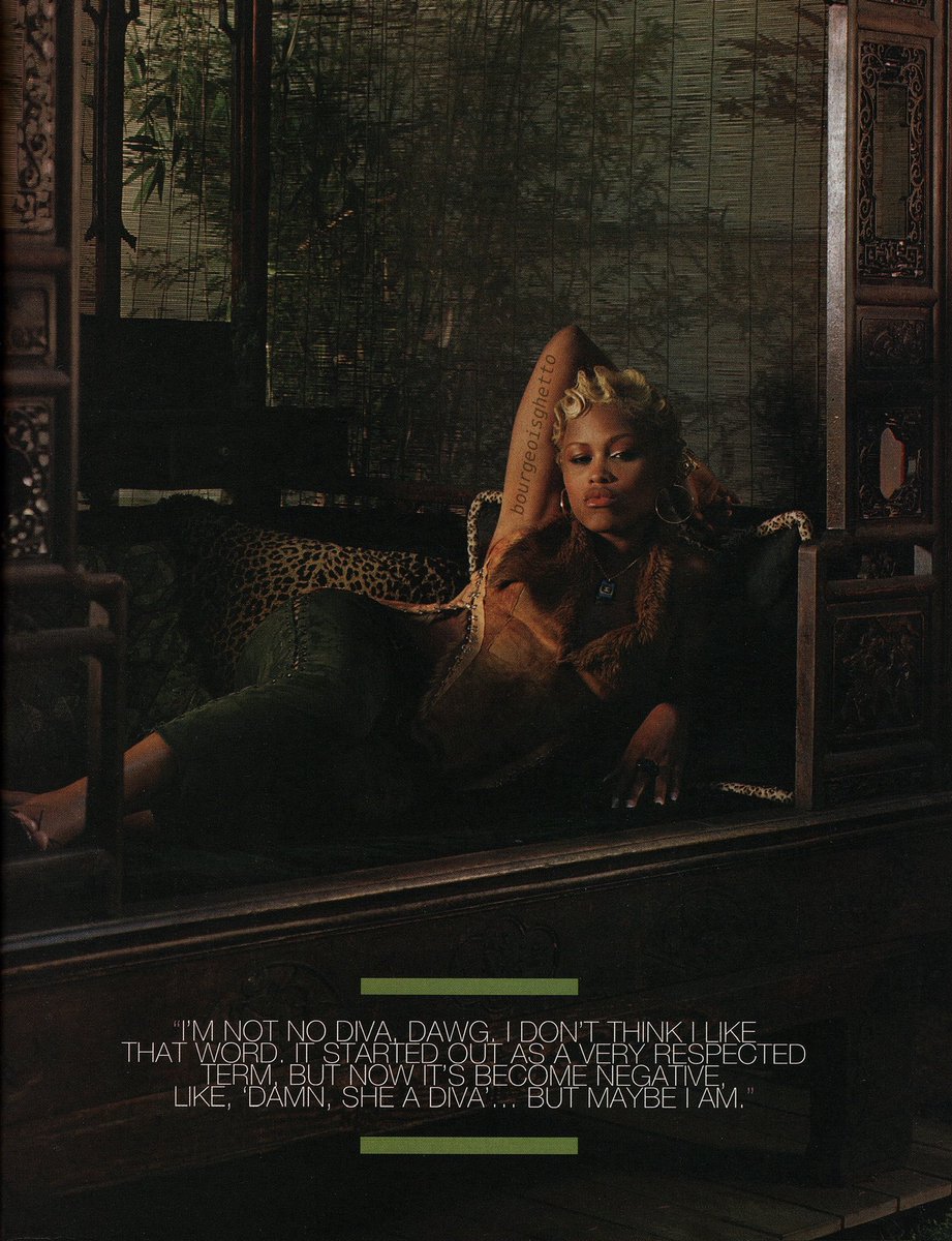 mahogany_mamii's tweet photo. "Material Girl" — Rapper/Actress Eve for the August 2002, No. 155 issue of The Source magazine. Photographs by Jerome Albertini, words by Ryan Ford, styling by Alexander Allen, hair by Suzette Boozer, and makeup by Rea Ann Silva. https://t.co/U9dFgWFrBp