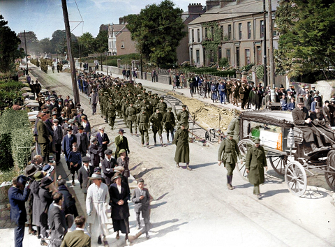 Fiona_Forde_Irl's tweet photo. #OnThisDay 1922 #MichaelCollins funeral cortege left Shanakiel Hospital via Western Road to Penrose Quay #Cork to be put aboard the Steamship the Classic for transport to #Dublin B&W📷Old Photos Cork #LoveCork #PureCork #CorkLike https://t.co/cYz6wJA3b5