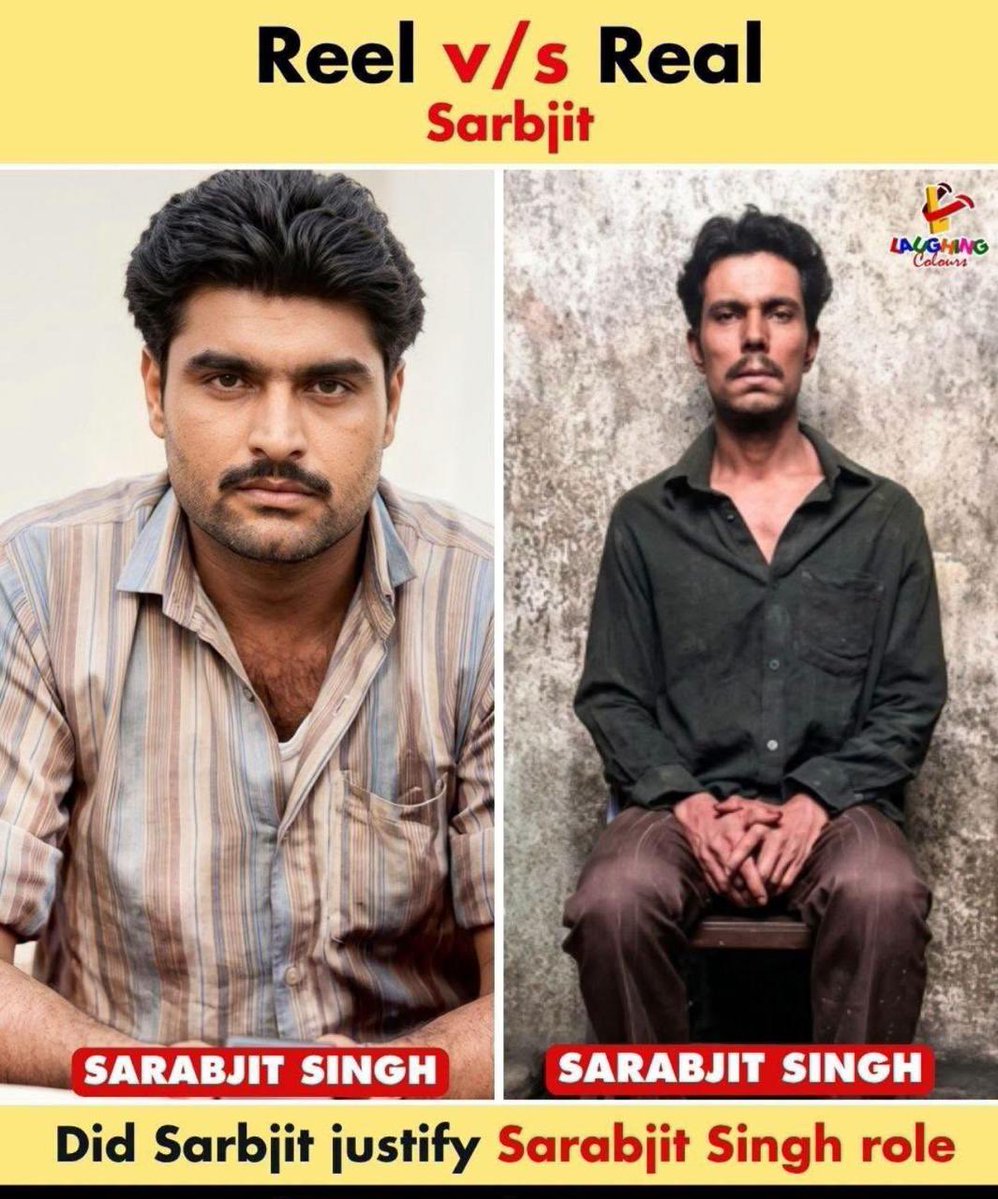 HeyAira23's tweet photo. Reel vs Real 🔥
Randeep Hooda as Sarabjit Singh

Did he justify the role? https://t.co/ANi7agDOgH