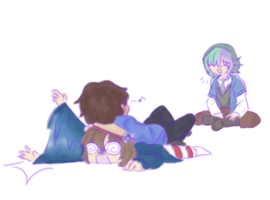 k1yoCo2's tweet photo. Aweeeeee look at my two chud friends being so nice and kind with each other awwwwww @naocanvas @pentuhling why so cuteee :3 https://t.co/GnPSG9Assl