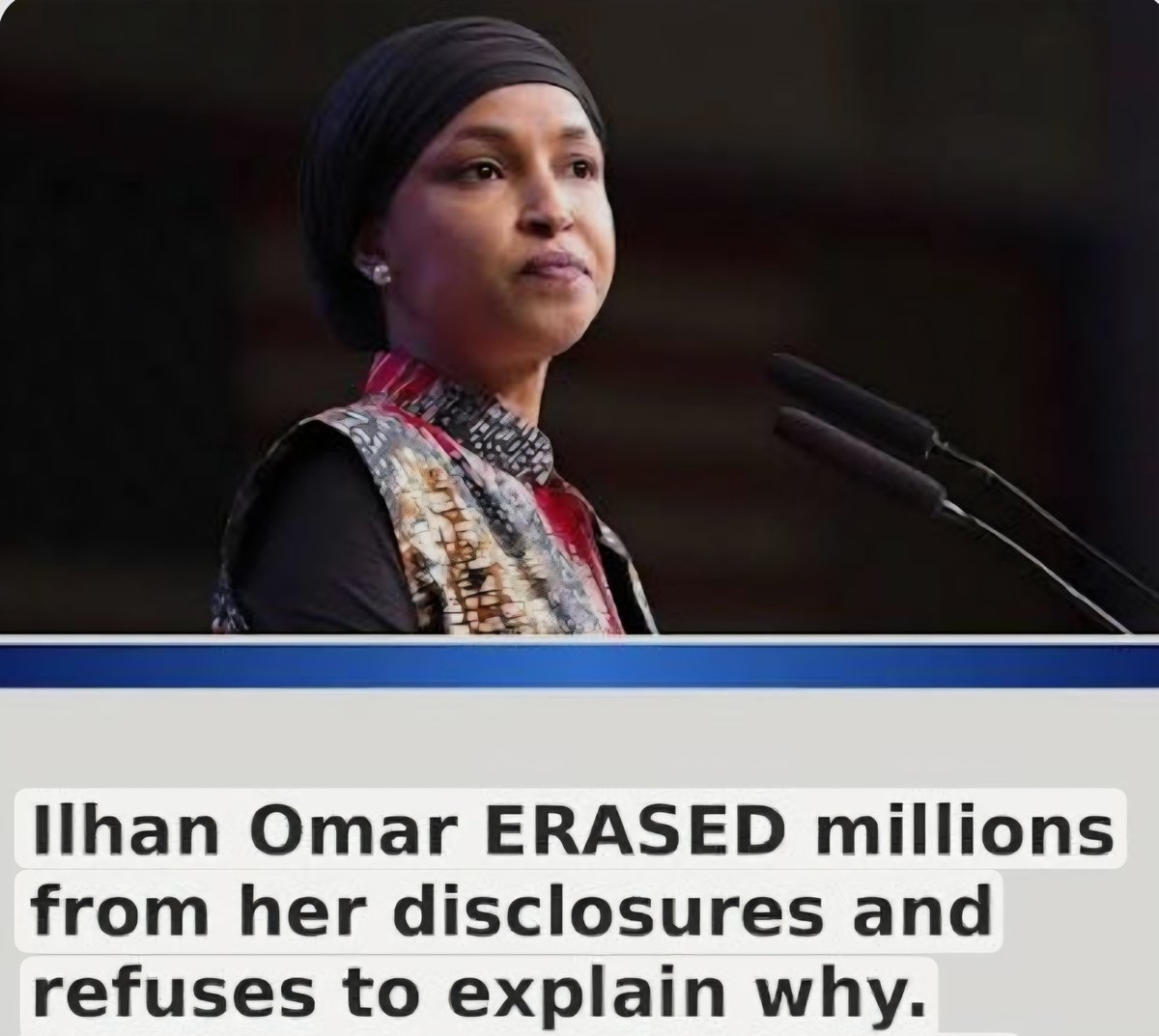 Chicago1Ray's tweet photo. Ilhan Omar had a net worth of anywhere from ($6M- 30M) dollars and then revised it downward to ($18K- $95K) just B4 she was due to file tax returns

Would you like to see @SecScottBessent audit her financial records... we couldn't get away with this, so why should she be able to https://t.co/Pfmja4FDnK