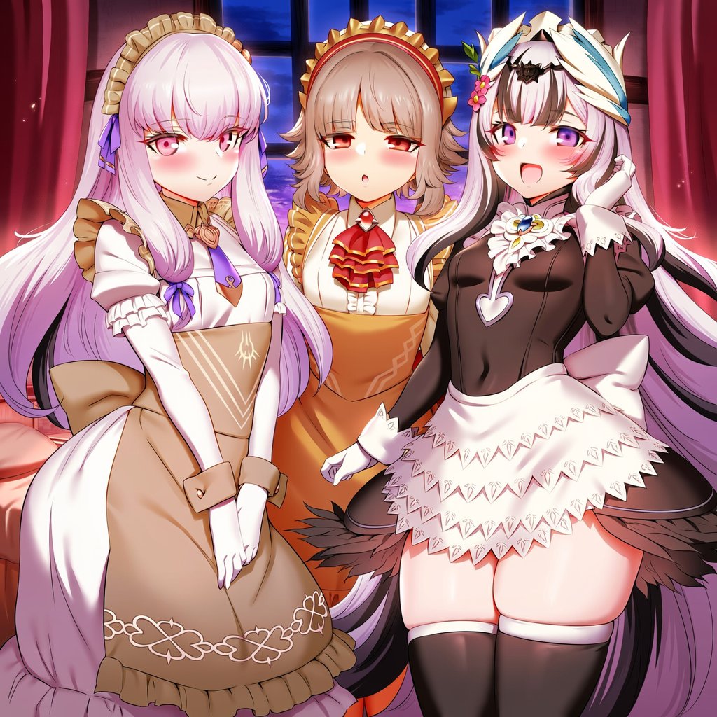 Wh0010ers's tweet photo. Oh it's genuinely over, v5 can gen these three together without any issue https://t.co/muGUF9d8Aw