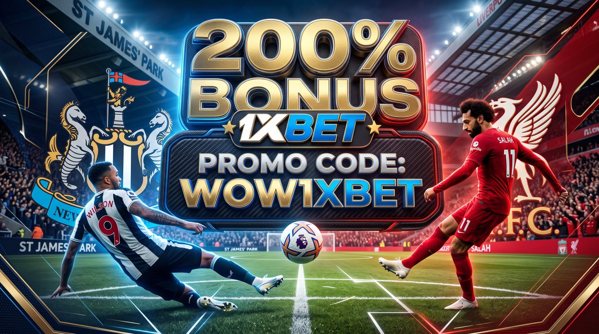 maxcode1xbet's tweet photo. The Premier League is on fire! 🔥 Newcastle vs Liverpool is happening now. Who takes the win? Boost your odds with the best 1xbet promo code 2026! Claim a 200% bonus at https://t.co/r8B3ao98rd using promo code: WOW1XBET ⚽️🏆 #1xbet #1xbetpromocode #1xbet2026 #football https://t.co/0tMIPVO6Jj