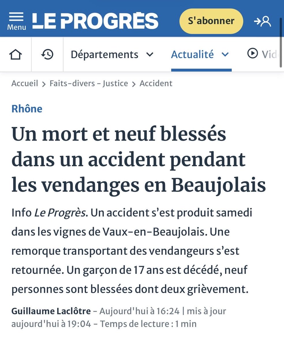 smith51_a's tweet photo. Encore un travailleur mort pendant les vendanges, le troisième, dans l’indifférence générale du gouvernement qui au contraire ne cesse de liquider la réglementation du travail.

Pensées à la victime, aux blessés et à leurs proches.

L’hécatombe des morts au travail n’est pas une fatalité mais la conséquence de choix politiques.

#vendanges