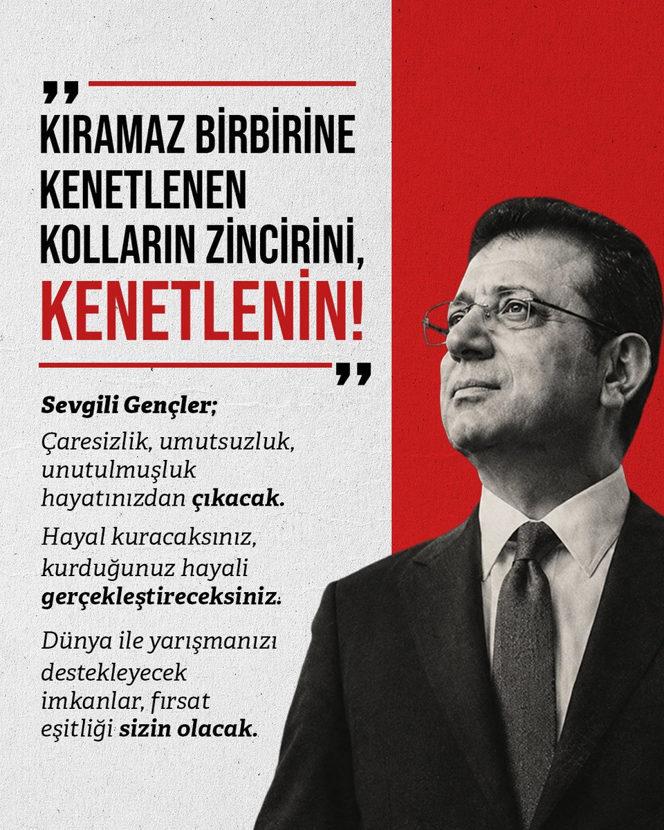 ekrem_imamoglu's tweet photo. YENİ Parti siz gençleri davet ediyor.
Gelin bu yürüyüşe katılın!

https://t.co/T2uKLHnouz https://t.co/bwANtqVZaZ