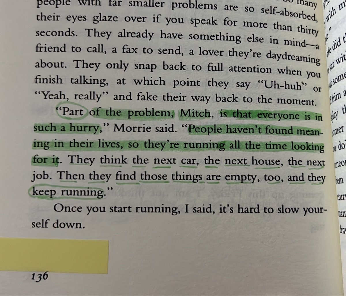 W_read_Books's tweet photo. 4.5/5 ⭐️ 
As warm as this book was, it taught me few lessons. Even though I knew some of them, but relearning them was a different experience. And yes, Morrie did make me tear up. 

“Forgive yourself before you die. Then forgive others”

But sometimes it’s not easy.. https://t.co/HiCVP4O5cY