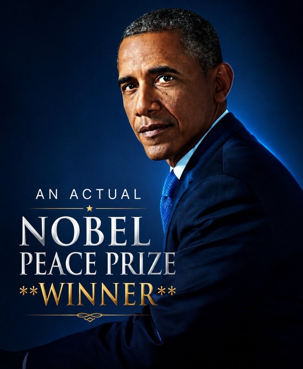 RossyPrime's tweet photo. Do you think Barack Obama deserved to receive the Nobel Peace Prize? 🇺🇸

A) Yes

B) No

🇺🇸👇🧐 What’s your opinion? https://t.co/j8VYJZcGOE