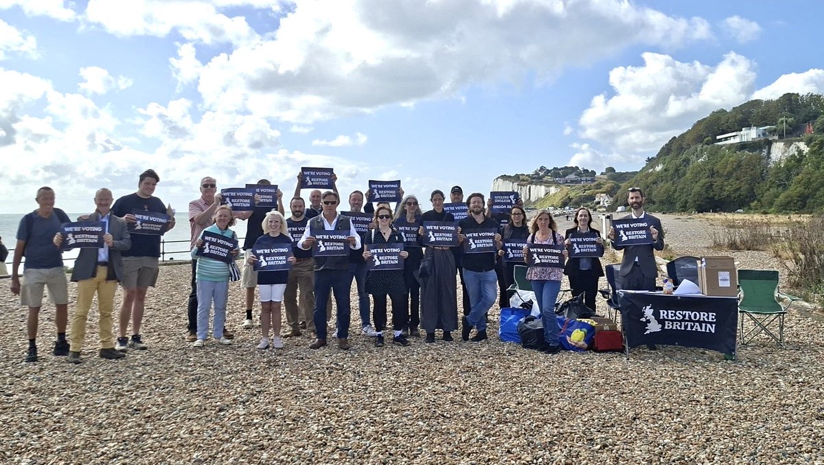 JezHermerMBE's tweet photo. Once again, RESTORE Britain supporters gathered in the Guston, St Margaret’s and Kingsdown ward to distribute my personal letter to voters and to canvass. 

Here’s what I take from today: 

as our literature and message has begun to trickle into folks’ lives, through the letterbox, the doorstep and via localised social media, the traction is increasing. Today, a discernible increase in engagement and interest.

We’re getting through. 

We don’t have the legacy, established advantage of any of the other parties, but nonetheless, through the perseverance and tenacity of the RESTORE Britain team and Party HQ, the cut-through is emerging. 

Will it be enough?

Only time will tell. 🤞

For me though, the best part is the extraordinary atmosphere of camaraderie and genuine humour, goodwill and bon homie that exists within the RESTORE Britain camp. It truly is exhilarating. A group of folk, mostly strangers to one another, from as far afield as Oxford come together with common purpose. To RESTORE Britain. 

What I really treasure about the Party is the emphasis upon grass-roots, ground up politics. We don’t feel shackled… we feel liberated. All of us. 

This is an extraordinary movement and I’m pleased and proud to be a part of it. 

Thank you all.