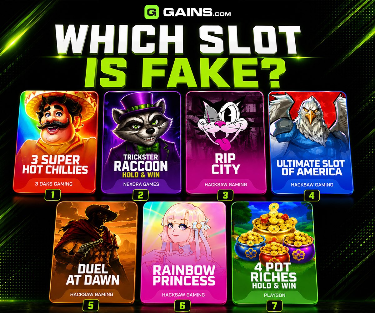 playongains's tweet photo. Can you spot the FAKE slot? https://t.co/xBAPD9SO7J