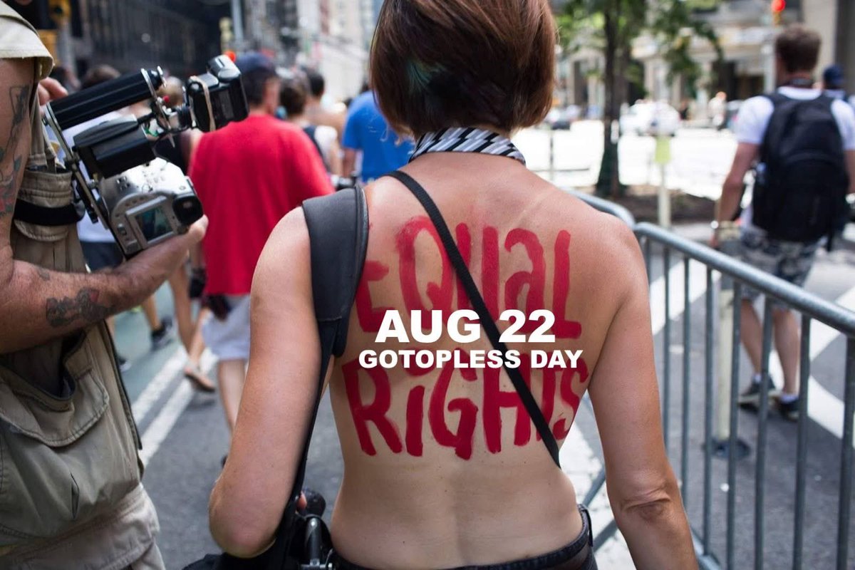 gotopless's tweet photo. Today! Equal Topless Right for all!

#gotopless https://t.co/q4pL8bfYGG
