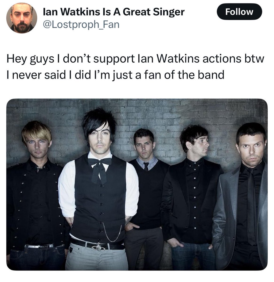ToonTheThird's tweet photo. @DanocelEli People with Pete Wentz pfps be like https://t.co/kPC9rgU3jg