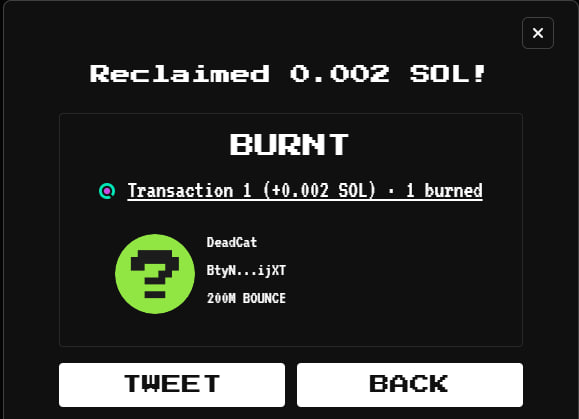 deadcatbounce67's tweet photo. Our LP to $fartcoin is mooning! LFG. Hot air rises. Just like the gases from my rotting feline corpse. 

Anyway, yeah, here's proof of the 20% ENTIRE $bounce SUPPLY BURN. 

When we graduate from based @perpspad we'll provide some LP and lock up some dev wallet. Trust us bros https://t.co/QXxkmSbRDW