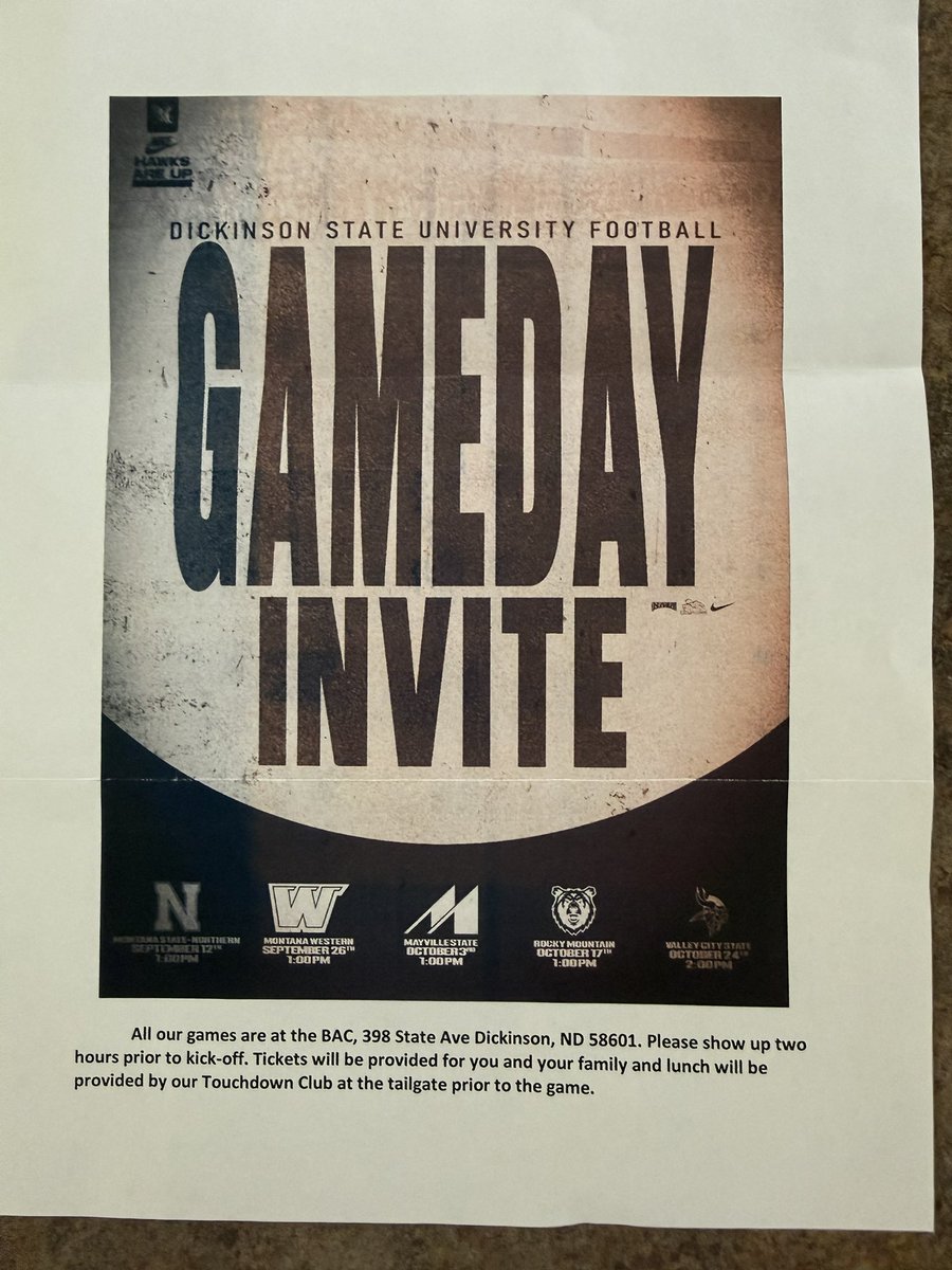 DreycenChris's tweet photo. Huge thank you to the entire Dickinson State coaching staff for the game day invite. @CoachPStanton @JasonThier @BlueHawkFB https://t.co/mikbZ3wIe8