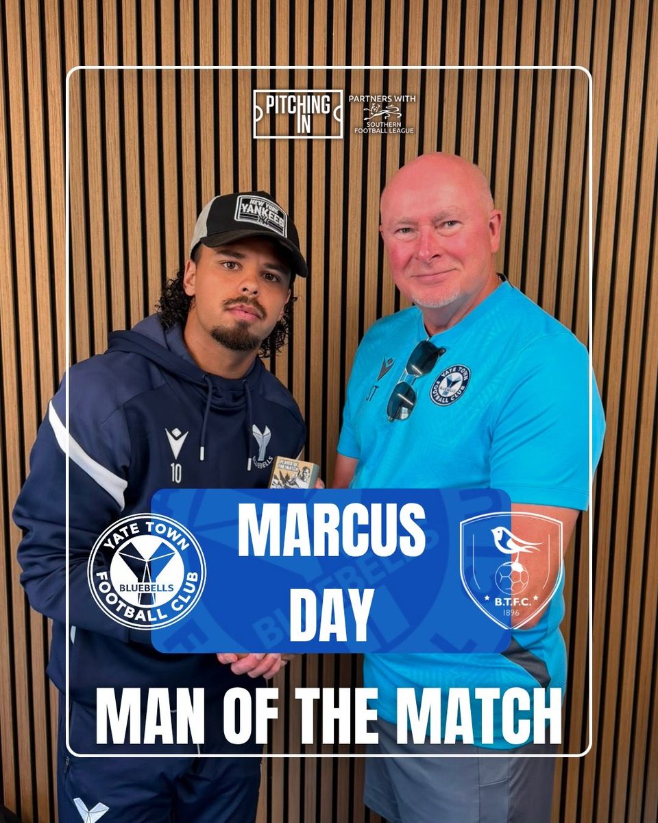 YateTownFC's tweet photo. 🏆 Today’s Man Of The Match, sponsored by the Bluebells Business Club has been awarded to… Number 16 Marcus Day! 👏

Congratulations, Marcus!

#YTFC #Bluebells #TogetherWeAchieve https://t.co/bTqWjoC25x