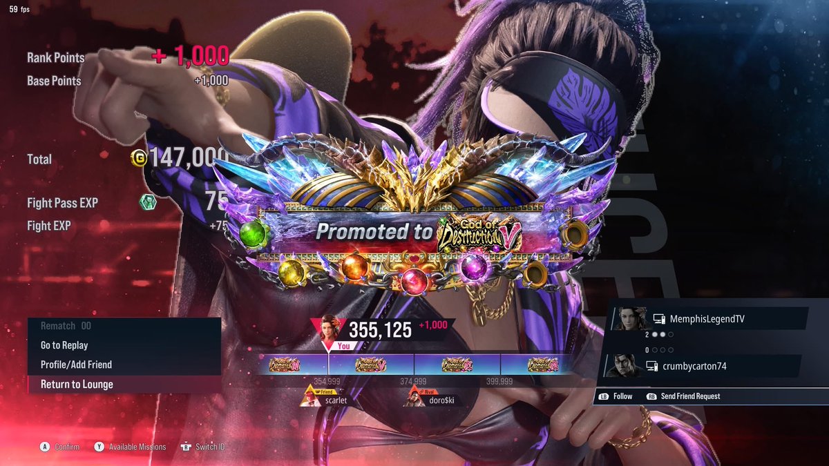 memphis_legends's tweet photo. God5 azucena is here! Now to grind for 6 #tekken8 #azucena #god5 #god6 https://t.co/CX7hQlyKFN