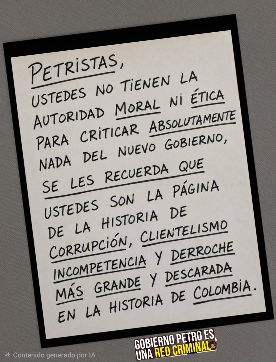 LemaPuerta9676's tweet photo. El #Petrismo y el #Guerrillero @petrogustavo no tienen "Autoridad moral" para criticar las decisiones políticas del Presidente @ABDELAESPRIELLA https://t.co/v0jZfqHIO0