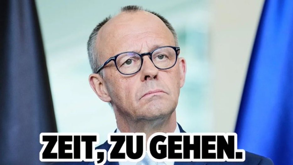 RolandFaude's tweet photo. @CDU  
Friedrich Merz sagt zu den Buhrufen: „Ich lasse mich davon nicht beeindrucken.“Sehr gut.Denn laut Umfragen sind 87 % der Deutschen auch nicht von Friedrich Merz beeindruckt.😌 https://t.co/dpf9BLfc71
