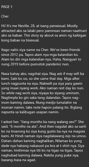 AlterOfan83223's tweet photo. Pinutukan nya sa Loob ang Kaibigan nyang Bisexual na Babaeng

Pages 1-2
Sender: Neville

#ConfessionOfanAlter1054
#Bisexual https://t.co/R28X9Oscbh