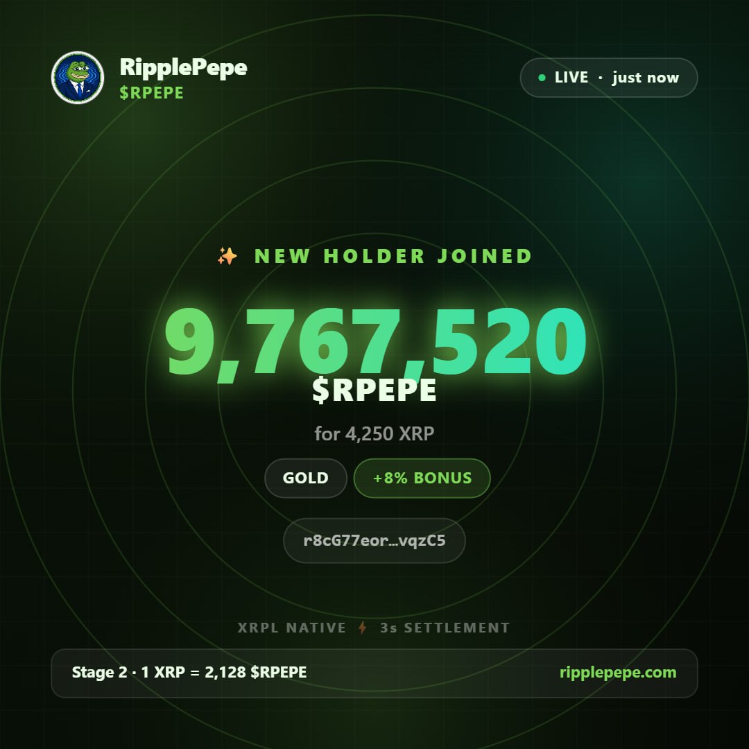yahyaw26's tweet photo. I just purchased 9.7M $RPEPE in https://t.co/70FTfcFkHr worth 4.2K XRP

Have you joint the RipplePepe Army yet? If no that what you waiting for?​‌⁠⁠‌​⁠ https://t.co/Z4slNNOYJN
