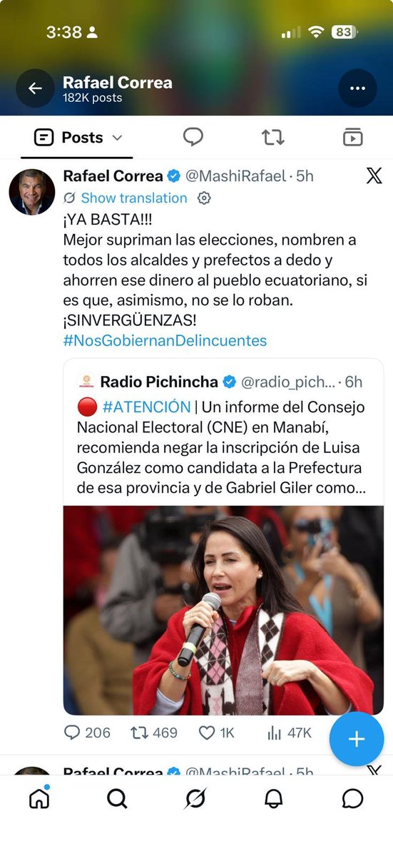 abdalabucaram's tweet photo. Y lo dice una bestia que en su gobierno no quería que yo me postule para presidente o alcalde. Cinismo al más grande nivel https://t.co/j14Cy8GmEZ