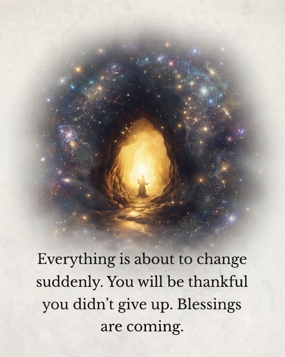 AdepyeM83023's tweet photo. Everything is about to change suddenly.

You’ll look back and feel so grateful you never gave up.

The hard days were preparing you for this exact moment.

Blessings are already on their way — bigger, brighter, and right on time. https://t.co/fH9GLco2zy