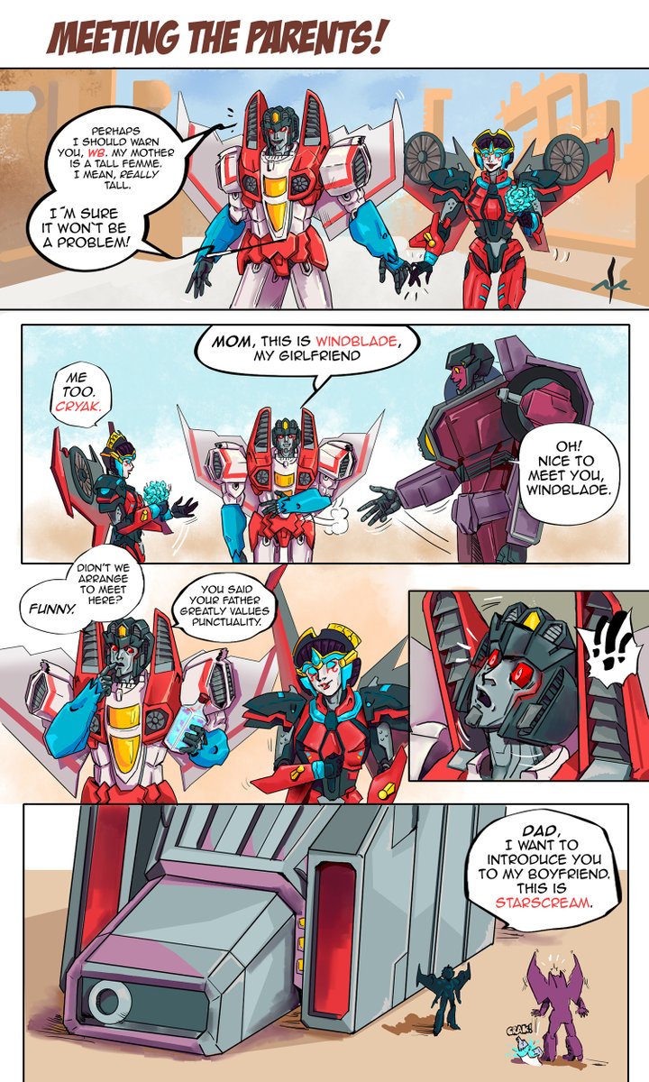IMIlustracion's tweet photo. New #windscream #comission. This time for
@Valong18912791 !
It seems #starscream didn't expect his father-in-law would be that -big. #Cryak as guest star. #Windblade #starblade https://t.co/tEmIT9HOGq