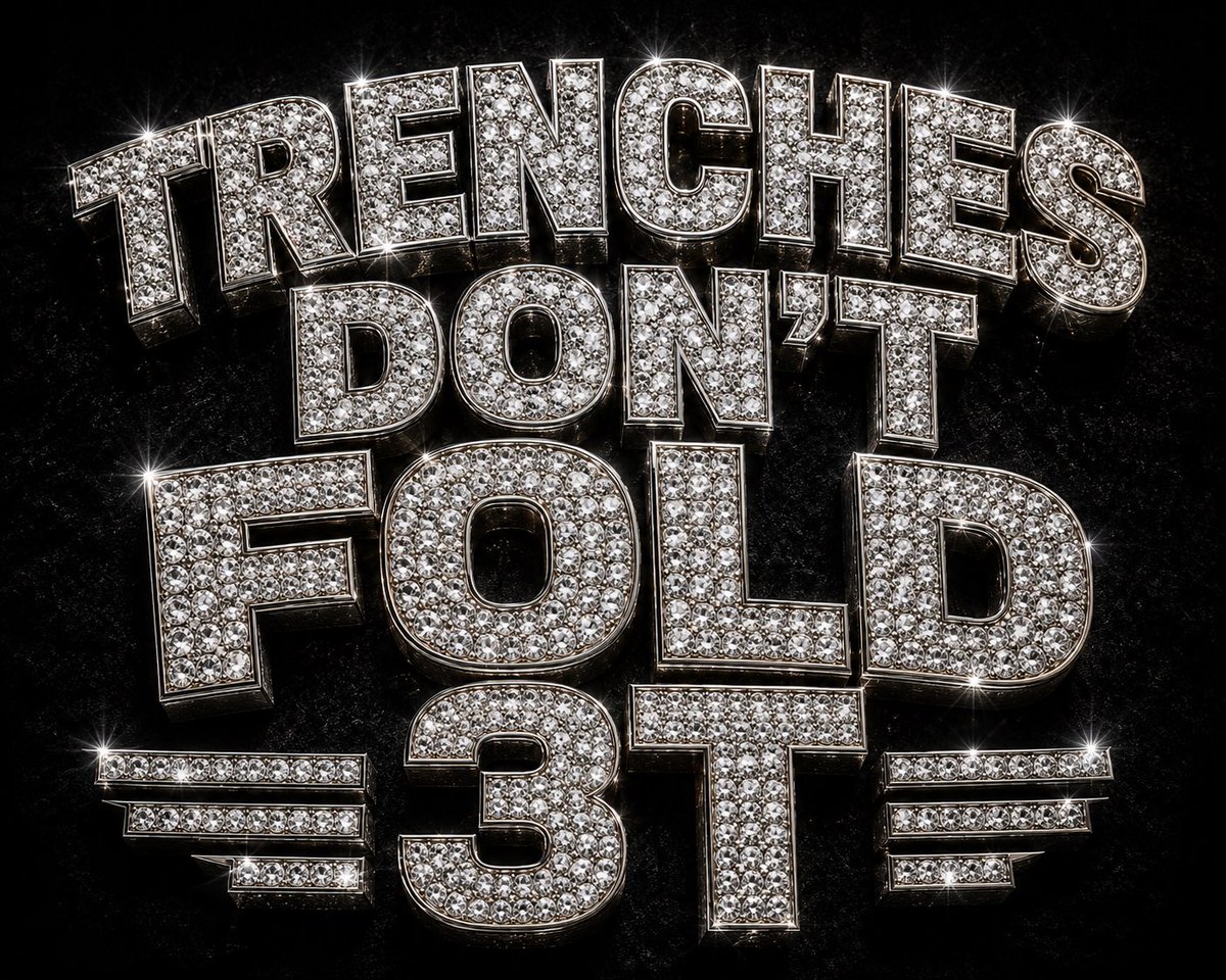 3Tinvesting's tweet photo. TRENCHES DON'T FOLD. 3T DON'T STOP. 💎 https://t.co/dYNguIcyrM