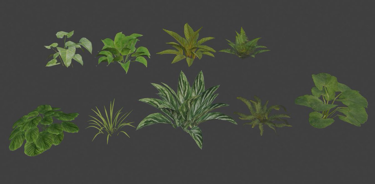 tart_tabemasu's tweet photo. ワールド用に植物アセットを作ってる🍀 https://t.co/cvyLe2JB9Y