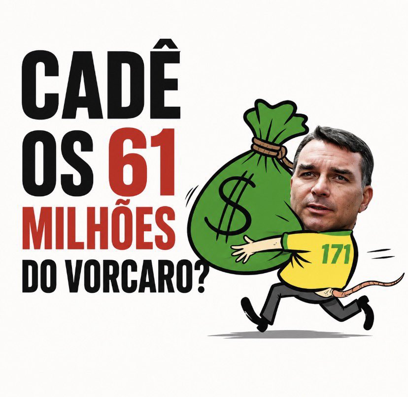 joaodomenech's tweet photo. Cade os 61 milhões? 
INVESTIGUEM FLAVIO BOLSONARO https://t.co/yZaKlK30Bs
