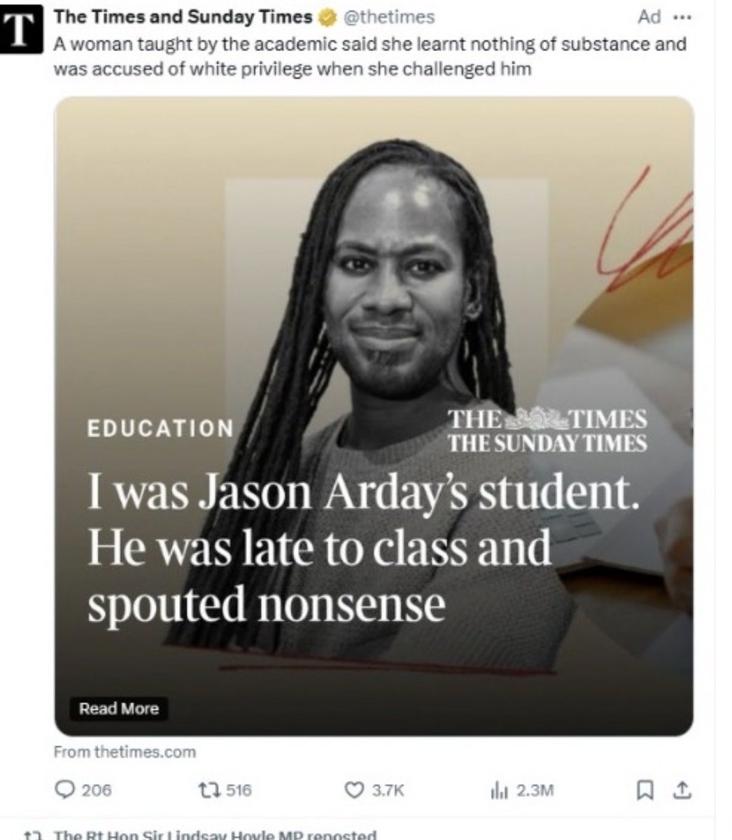 Xeriland's tweet photo. In School of Rock, Jack Black lies his way into a teaching position but still turns out to be inspiring. Jason Arday was incompetent and even worse appeared to be a subpar teacher. https://t.co/pwqEooTuNG