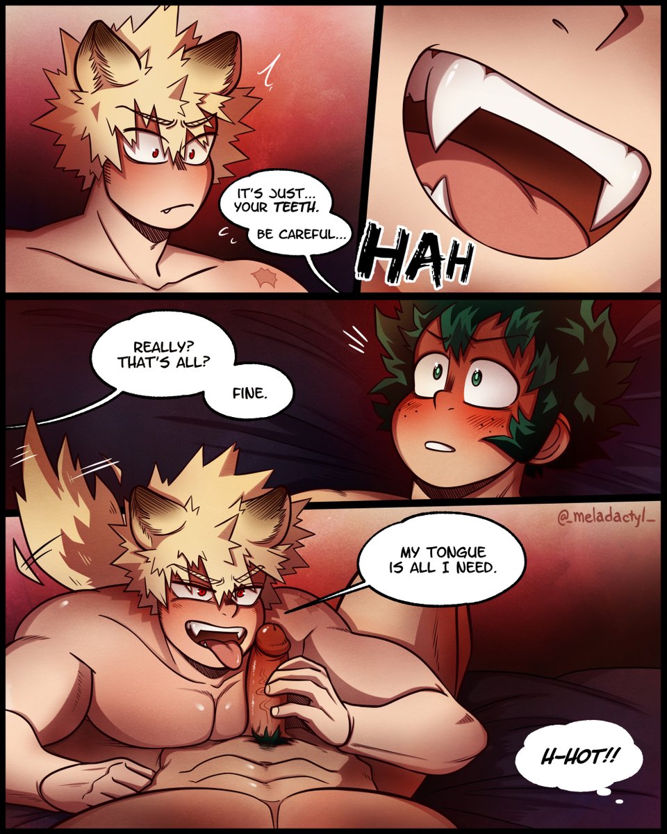 _Meladactyl_'s tweet photo. 🐺Knotted Up: Part 13 🐺

Kacchan is having way too much fun working Izuku up, but he can't let him come just yet! 😳

Next part &amp; more is on my P@treon! Link is in my bio! Check it out if you want to support the comic💕#bkdk #nsfw https://t.co/HxUbBgFljJ