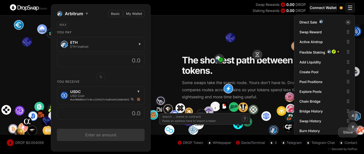 DropSwapFinance's tweet photo. Your swaps should work harder.

Every trade on DropSwap earns DROP on top of the best rate across chains.

Best price. Earn rewards. One app.

https://t.co/faap85FmZP

#Arbitrum #DROP #DeFi #Web3 #SwapAndEarn https://t.co/eGLrUFOBpn
