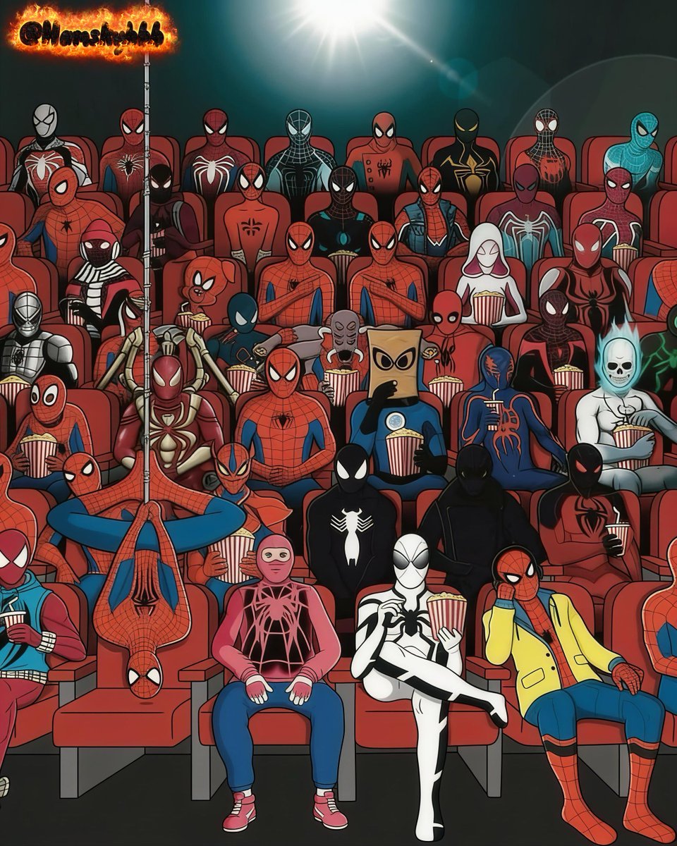 HamskyHbb's tweet photo. Hey @grok can you point out the real Spider - Man out in this image for me? https://t.co/V3OraIAWIQ