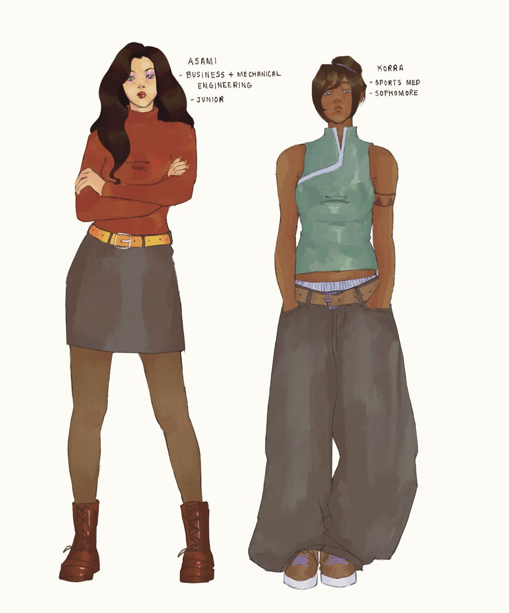 moriishaii's tweet photo. some tlok college au designs 🫰🫰🫰
#wuko #korrasami #bopal #thelegendofkorra https://t.co/lApb85eI3b