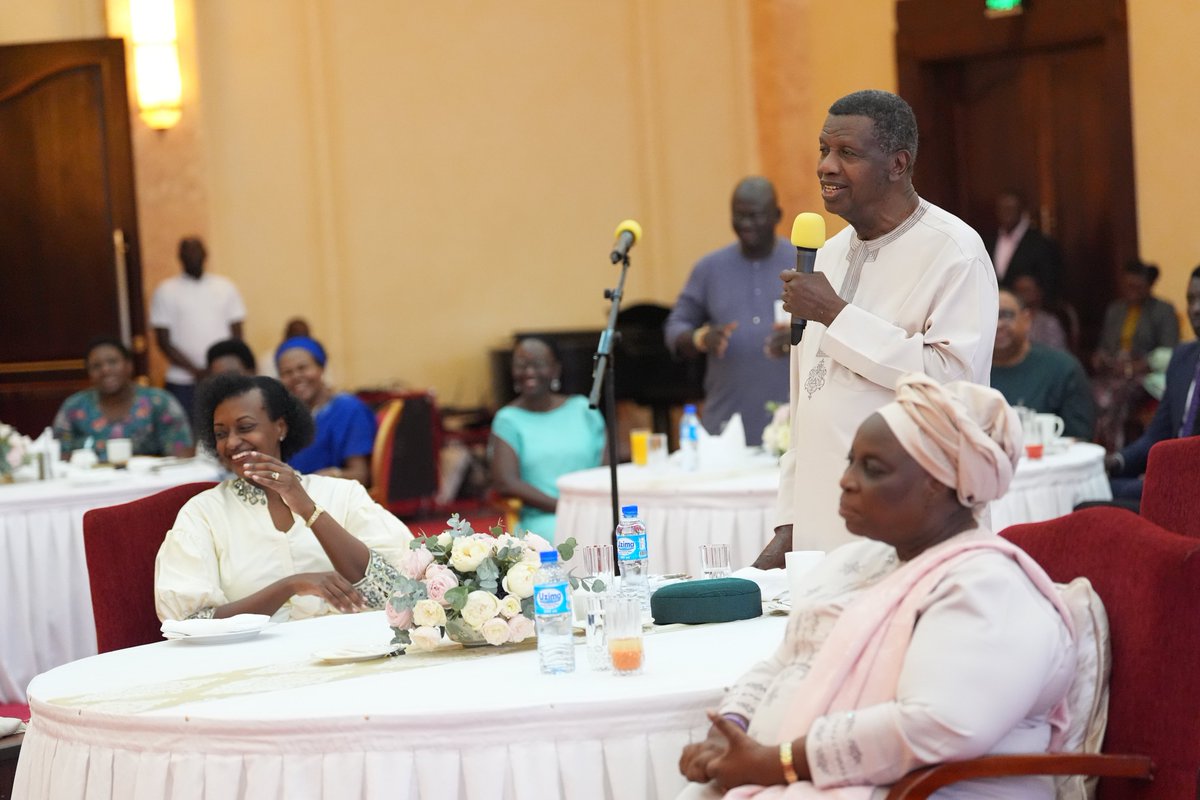 KagutaMuseveni's tweet photo. Today, Maama Janet and I welcomed and hosted Pastor Enoch Adeboye and his dear wife, Pastor (Mrs.) Folu Adeboye, the global leaders of the Redeemed Christian Church of God from Nigeria, at State House Entebbe.

Christianity has added value to our ancient African cultures. Teachings such as loving your neighbour, loving even those with whom you disagree instead of seeking revenge, and the parable of the Good Samaritan are consistent with the NRM principle of putting interests above identity.
These values have strengthened our heritage as a people. We are grateful to Pastor Adeboye and all our friends who have come to witness the consecration of our daughter, Patience, as a Bishop tomorrow in Maya. We welcome you all.