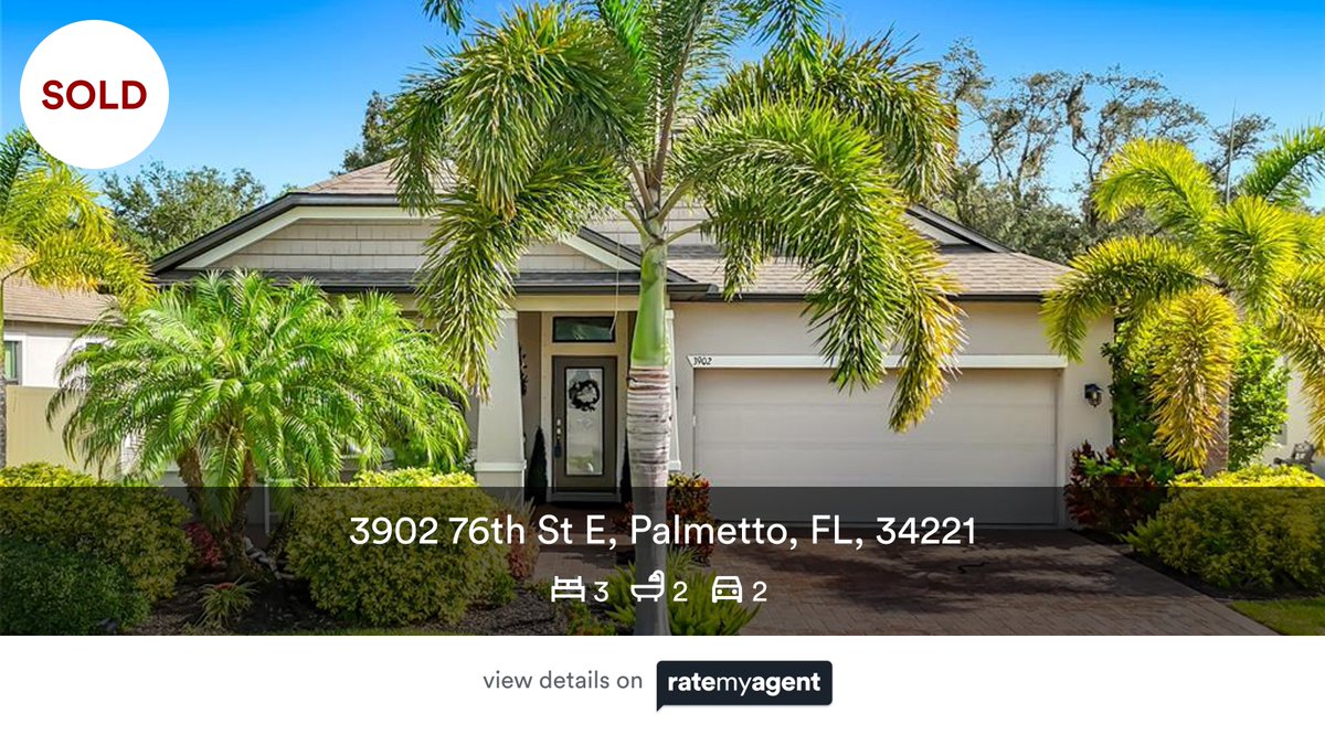 nancykpope's tweet photo. 🛌 3 🛀 2 🚘 2
📍 3902 76th St E, Palmetto, FL, 34221

My latest sale on #RateMyAgent.

https://t.co/TCg1hp2Qci

...
#ratemyagent #realestate #FIRESIDE_REAL_ESTATE https://t.co/jfldGQZSN1