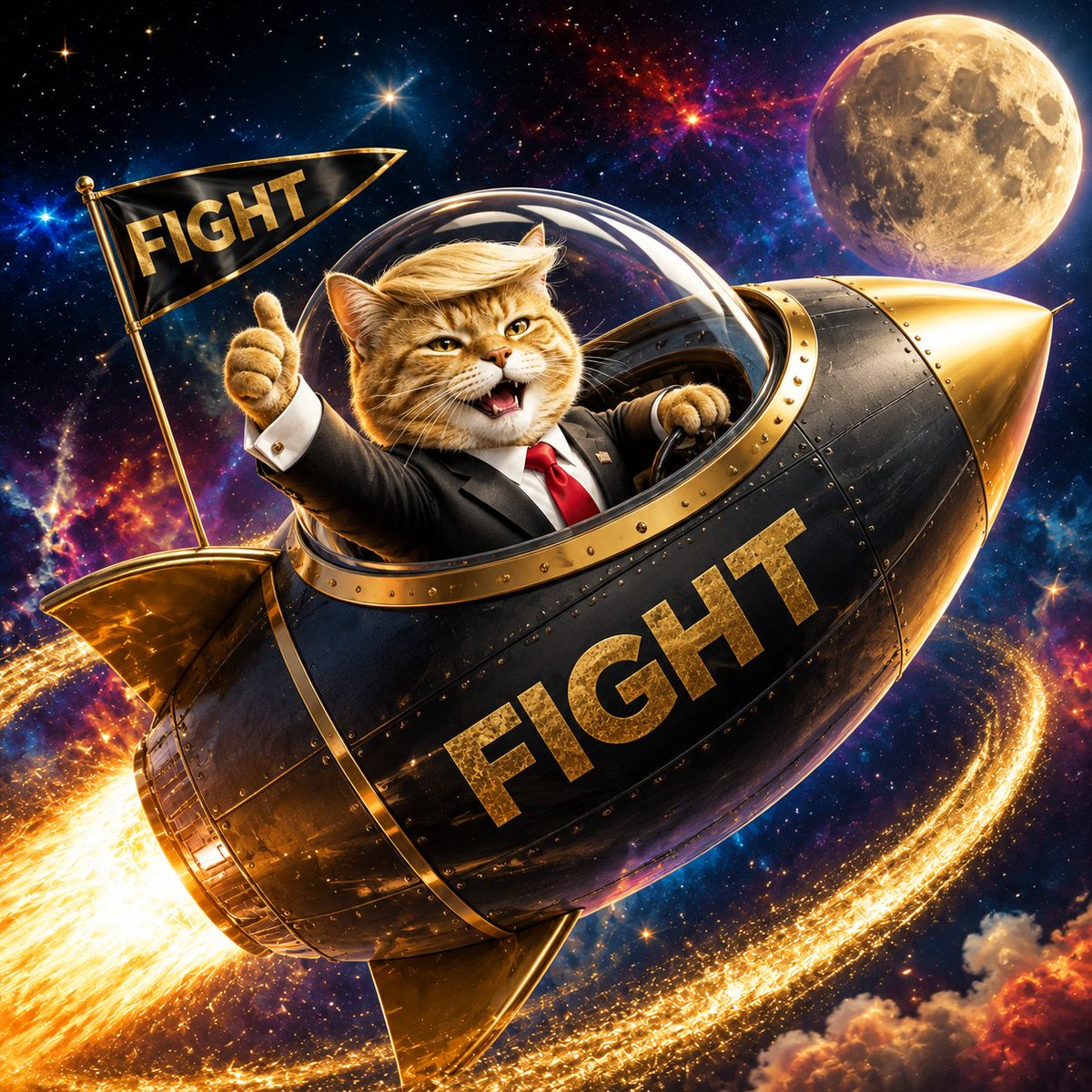 mcgasolcoin's tweet photo. Charts are green, confetti is falling, and TrumpCat is celebrating the victory. The cats are winning again! 📈🎉🐱

 #TrumpCat #MakeCatGreatAgain https://t.co/gCl3SGMAnK