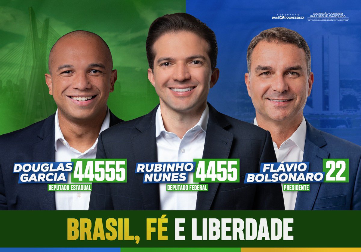 RubinhoNunes's tweet photo. Não sou do PL, mas eu tenho lado. @FlavioBolsonaro estará no meu comitê e em 100% do meu material de campanha.

A direita pode estar em partidos diferentes, mas o adversário é o mesmo: Lula e o PT.

Não escondo meu candidato, é Flávio 22! https://t.co/8Oq4JgK0tQ