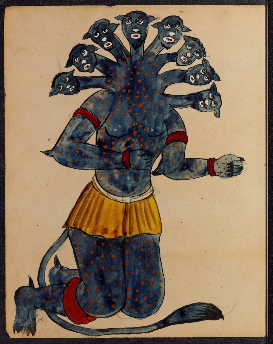 wana_visualss's tweet photo. 🧞‍♀️🇮🇷 Strange Illustrations from an Early 20th-Century Persian Demon Book.

These illustrations come from a demon book made in Isfahan, central Iran, in the early 20th century. One of the most unusual depictions shows a demon under the bed, waiting for a sleeping person's toes to slip out from under the blanket so it can lick them. The book offers a fascinating glimpse into Persian folklore and beliefs about demons and the supernatural.