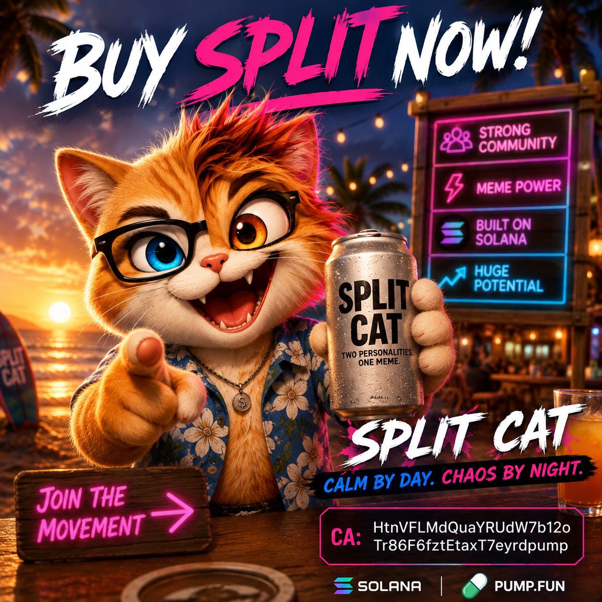 SPLITcousin's tweet photo. 🚨🔥 $SPLITCAT BUY PRESSURE IS ON 🔥🚨

The community is growing. The meme is spreading. 🐱⚡

💥 Load your bags
🚀 Join early
💎 Hold strong

CA: HtnVFLMdQuaYRUdW7b12oTr86F6fztEtaxT7eyrdpump

DYOR. Memecoins are high risk.

#SPLITCAT #Solana #Memecoin #PumpFun https://t.co/0LKk4zreOj