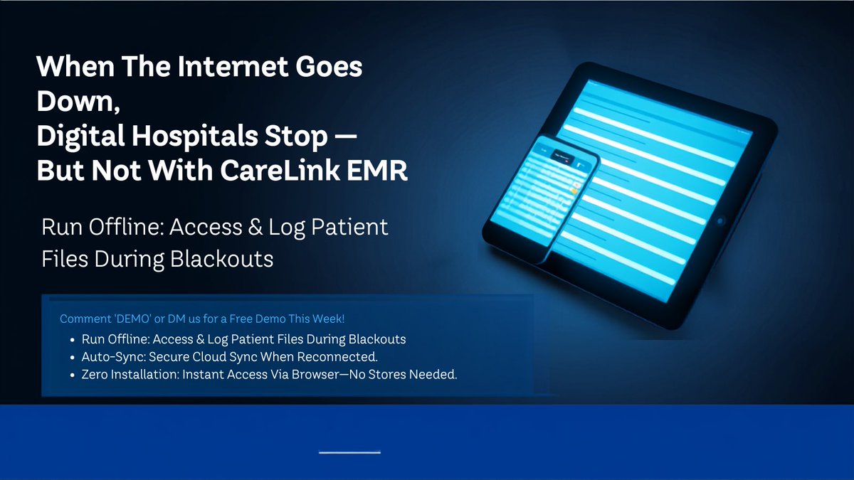 _m_jay__'s tweet photo. If you manage a clinic, hospital, or HMO and want to eliminate internet downtime, let’s talk.

Comment "DEMO" below or send me a DM, and I will set up a free demo for your team this week.

#HealthTech #MedTech #EMR #PWA #HealthcareInnovation #ClinicManagement https://t.co/If3Nwpgufz