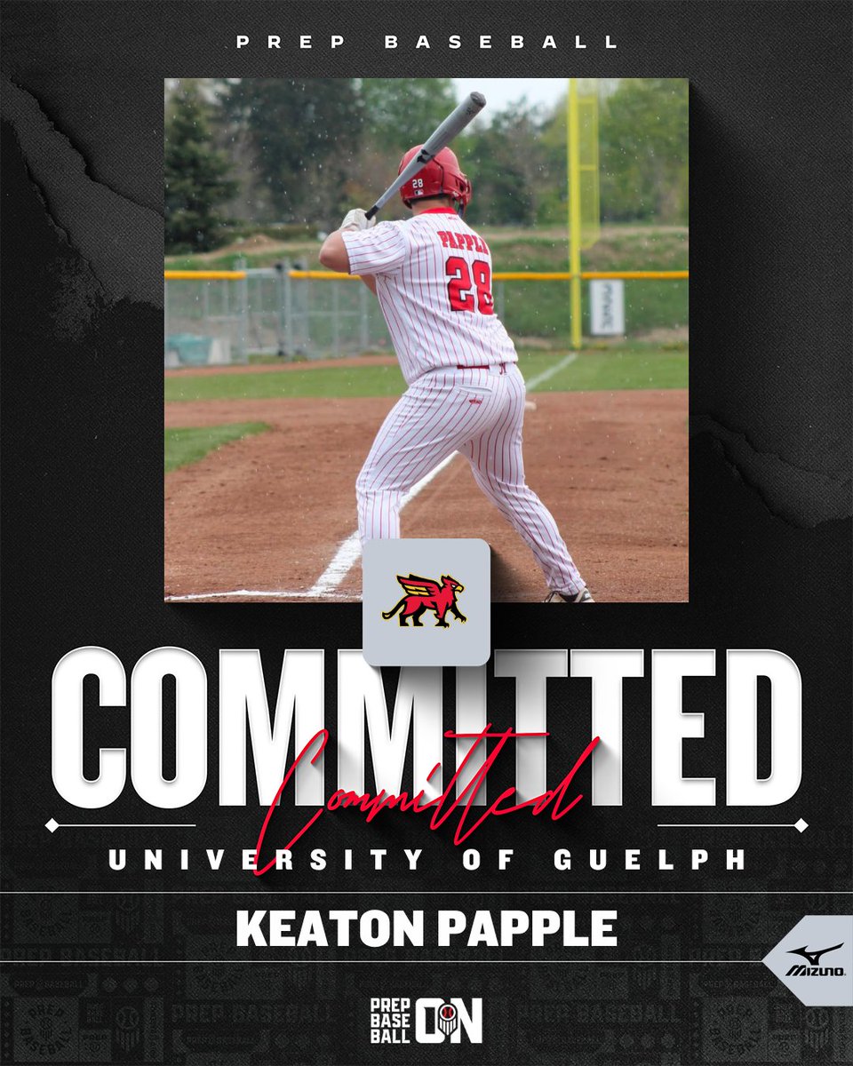 PrepBaseballON's tweet photo. 🚨𝐂𝐎𝐌𝐌𝐈𝐓𝐌𝐄𝐍𝐓 𝐀𝐋𝐄𝐑𝐓🚨

'27 1B/3B Keaton Papple (@NatsOnt) has announced his commitment to the University of Guelph.

@KeatonPapple11 | #OffTheBoard https://t.co/HBiPQ5bKlr