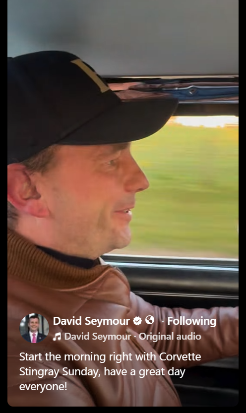 VeronicaGlamis's tweet photo. @dbseymour is boasting on FB about flouting speed limits in his Corvette. We need to arrange for @chrisluxonmp to cross that road. We do not need @actparty nor @dbseymour nor Paul henry nor Luxon! Get them gone #WhateverItTakes https://t.co/fvSlxwS6An