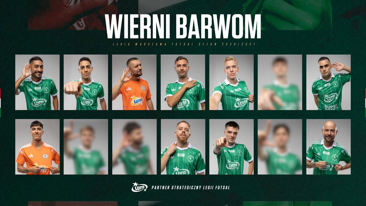 legiafutsal's tweet photo. 🔴⚪🟢 Została już tylko czwórka ✌️✌️ #WierniBarwom #KibicujzLOTTO https://t.co/PjUHkMBgLX