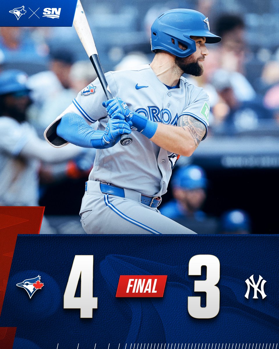 Sportsnet's tweet photo. THE BLUE JAYS TAKE DOWN THE YANKEES IN THE BRONX 🗣️ https://t.co/Kv7gpKBNzb