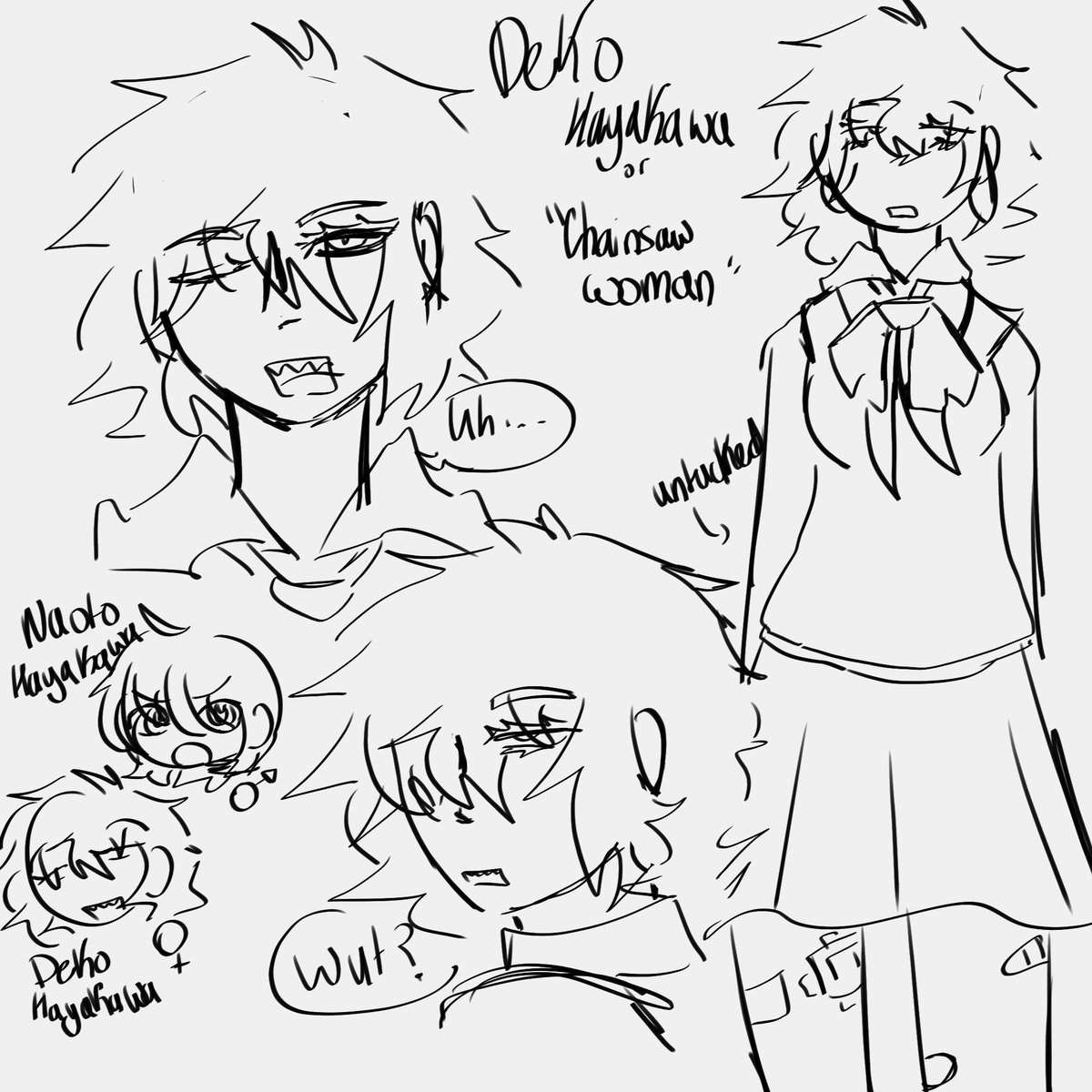 chainsawdawgs's tweet photo. Wait I don remember if I posted this 
Gender bent CSM changed their names based off the gebrer — #csm #denji #yoshidahirofumi #nayuta #asa #art https://t.co/YqpWSP1OTN