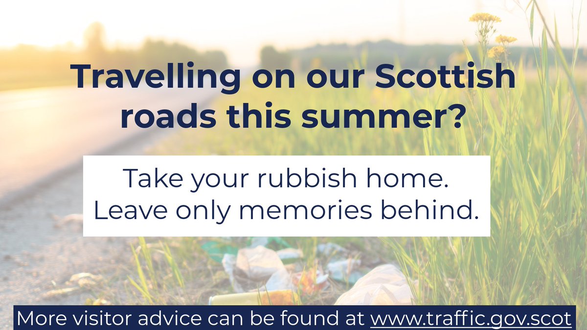 trafficscotland's tweet photo. Scotland’s roadsides deserve better.
If you can’t find a bin, take your litter with you and dispose of it responsibly.
#GiveYourLitterALift and help #KeepScotlandBeautiful 💙
More tips can be found here: https://t.co/MNQIfTWsuD https://t.co/suO4qHn1nM