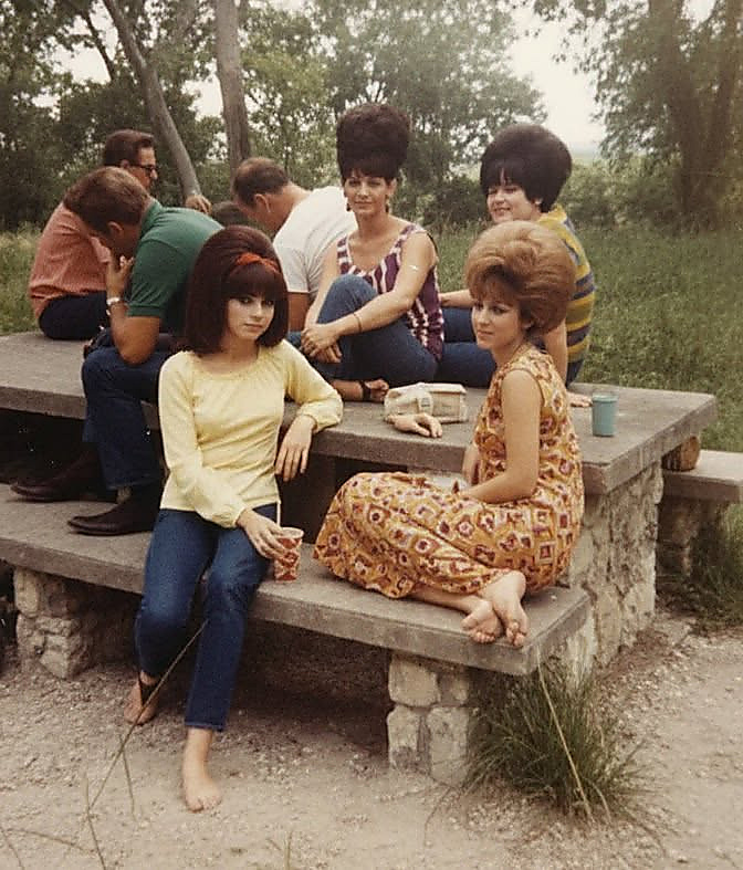 Hot_Pepper76's tweet photo. That's not hair. That's architecture.

Can we talk about how much hairspray and teasing went into this one photo?

Judging by this picture, the 1960s had one rule for hair:

When you think it's high, it's not high enough. https://t.co/QwTTrxadno