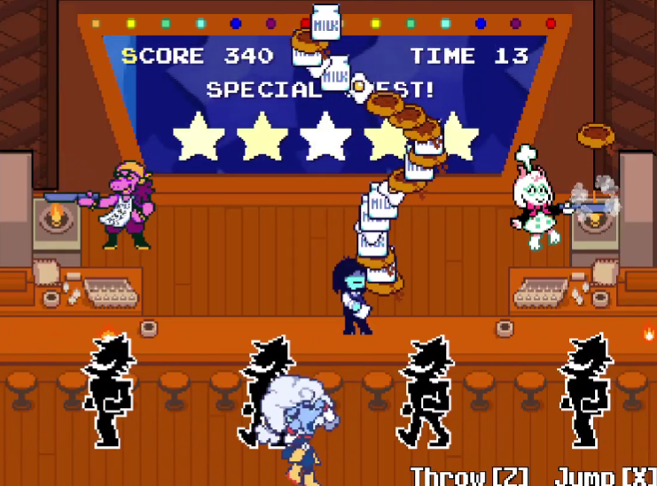 thatcapnthatih8's tweet photo. i love how much freedom deltarune has with its minigames, i love that it can just turn into guitar hero or ace attorney or a dating sim or whatever the hell it wants whenever, i love that every bossfight has a different gimmick https://t.co/F18gf7EYZw