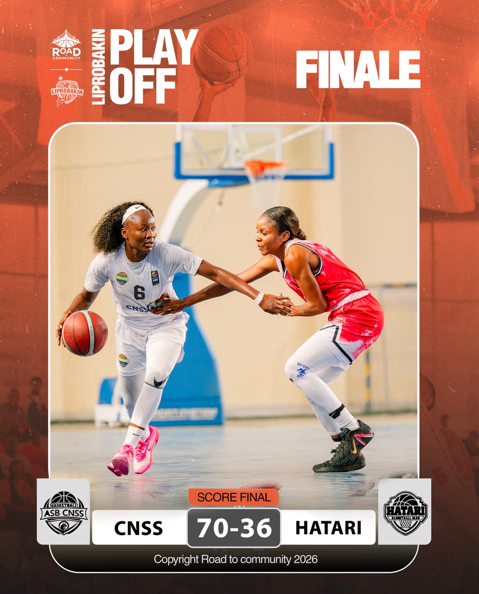 RoadToComm's tweet photo. LA CNSS EST CHAMPIONNE !

Victoire sans appel face à Hatari 70-36 en finale ! 

La CNSS décroche le titre de la LIPROBAKIN au terme d’une finale parfaitement maîtrisée. 

Félicitations aux championnes ! 

#LIPROBAKIN #CNSS #BasketballRDC https://t.co/jrMyIeOyya